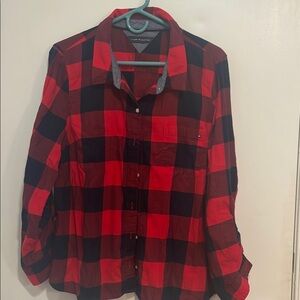 Tommy Hilfiger Red and Black Checkered Shirt